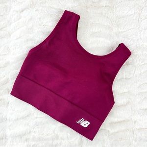 New Balance burgundy red strappy back sports bra • Size small
